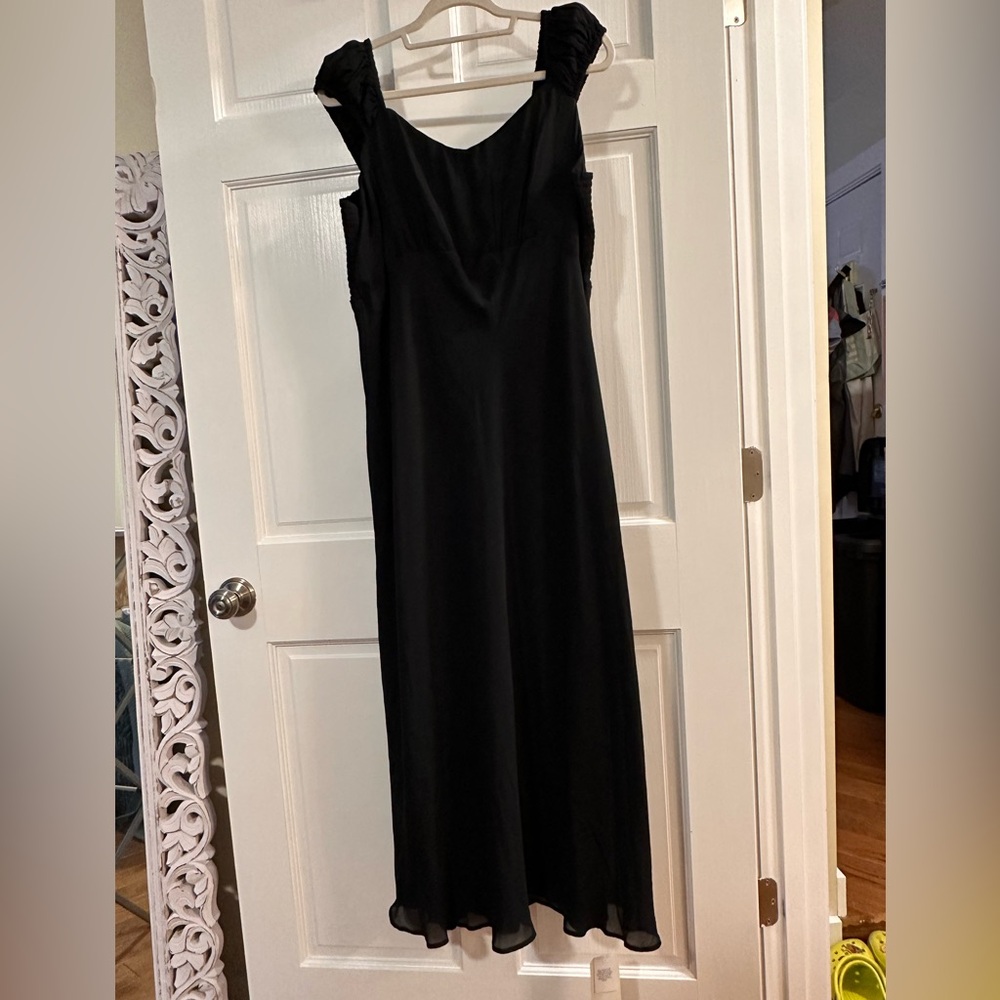 NWT Abercrombie Cap Sleeve Slip Midi Dress - Black XXLP